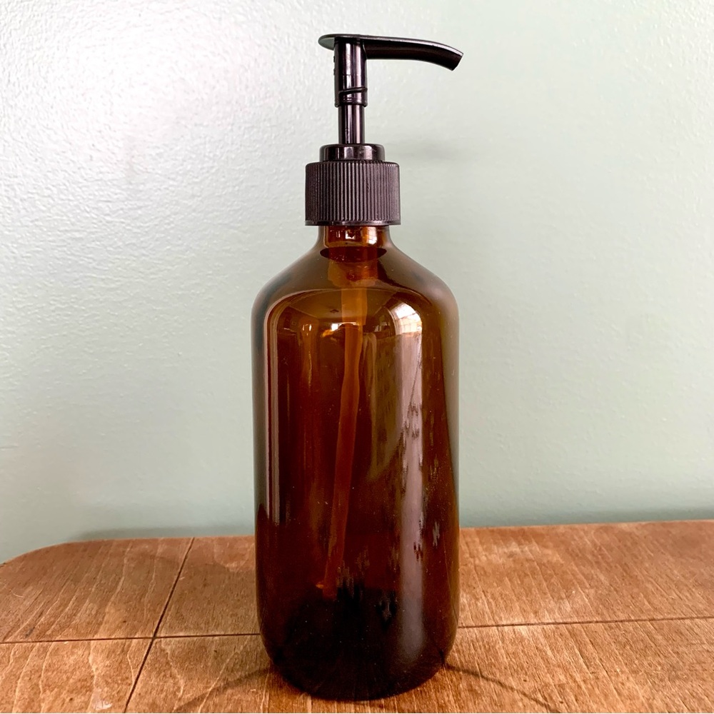 Amber Glass Soap Dispenser 8oz